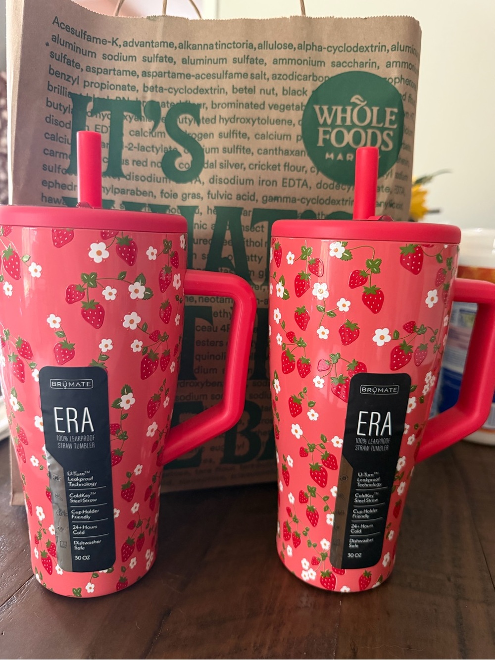 Brumate ERA Strawberry Pink 30 oz Handle Tumbler with Straw